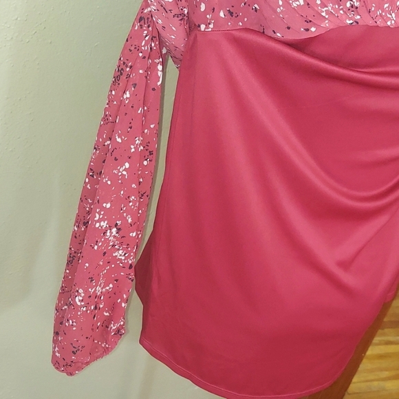 Simply Vera Wang Women's Sheer Floal Tunic Blouse Sz L - Picture 6 of 11